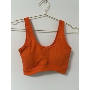 WILO Size XS Orange Ribbed Sports Bra Padded Womens